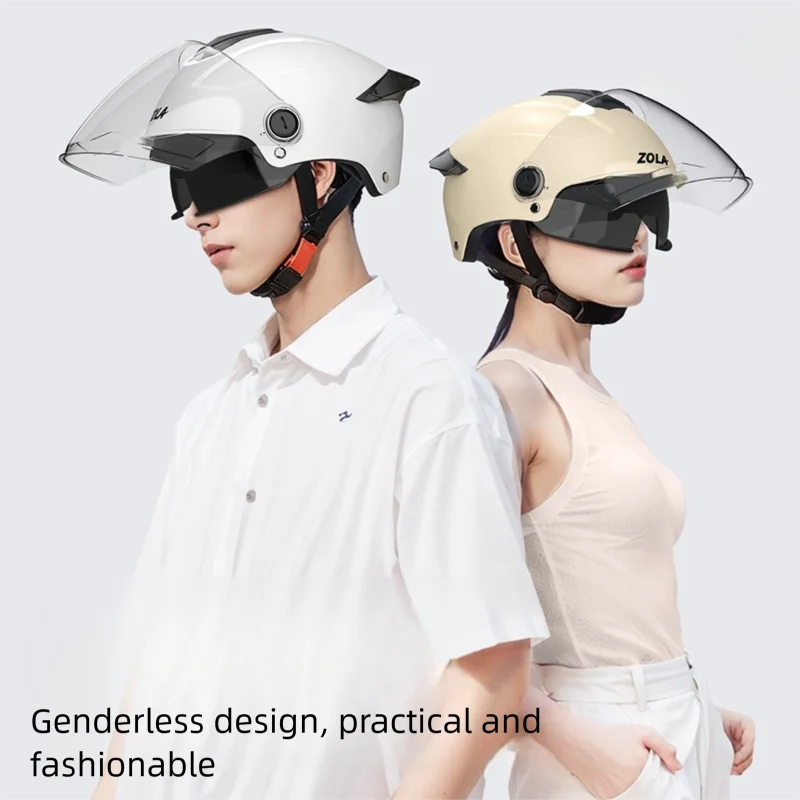 Double Lens Electric Motorcycle Helmet Electric Bike Half Helmet Summer Sun Protection Safety Helmet For Women Men