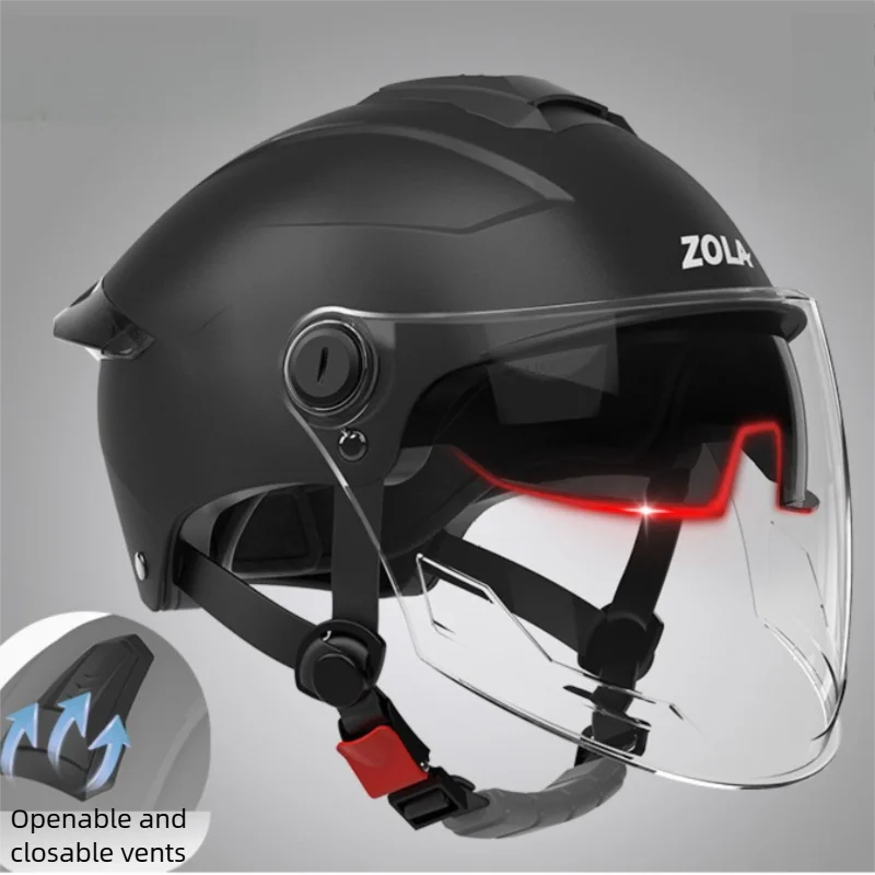 Double Lens Electric Motorcycle Helmet Electric Bike Half Helmet Summer Sun Protection Safety Helmet For Women Men